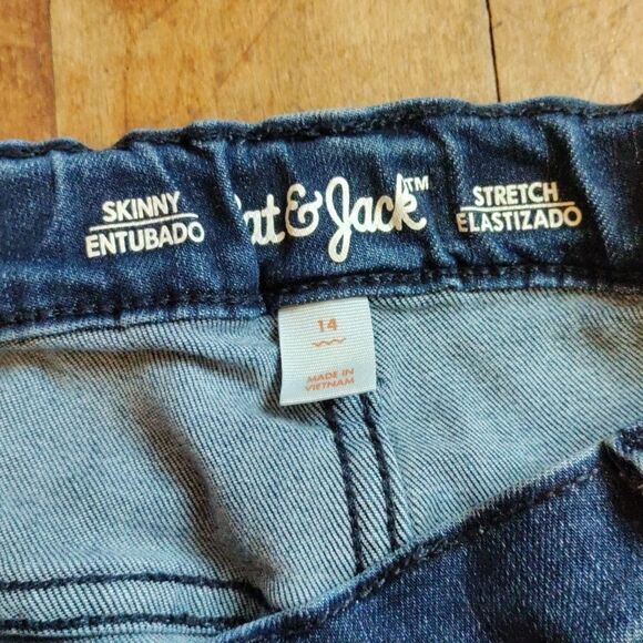 Cat & Jack Jeans size 14 Stretch Skinny Boys Fall Winter Adjustable Waist - Picture 2 of 8